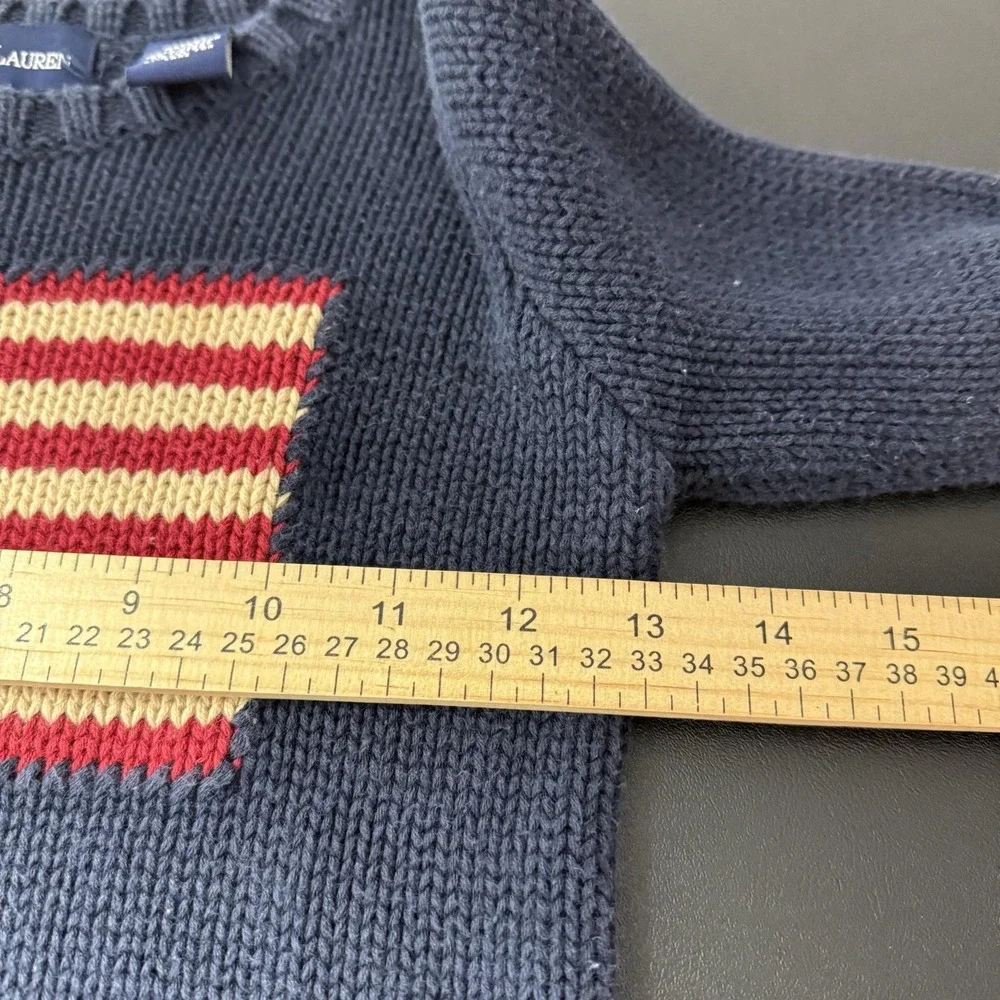 Ralph Lauren Sweater Kids Small Blue American Flag Cotton Knit Crewneck Japan